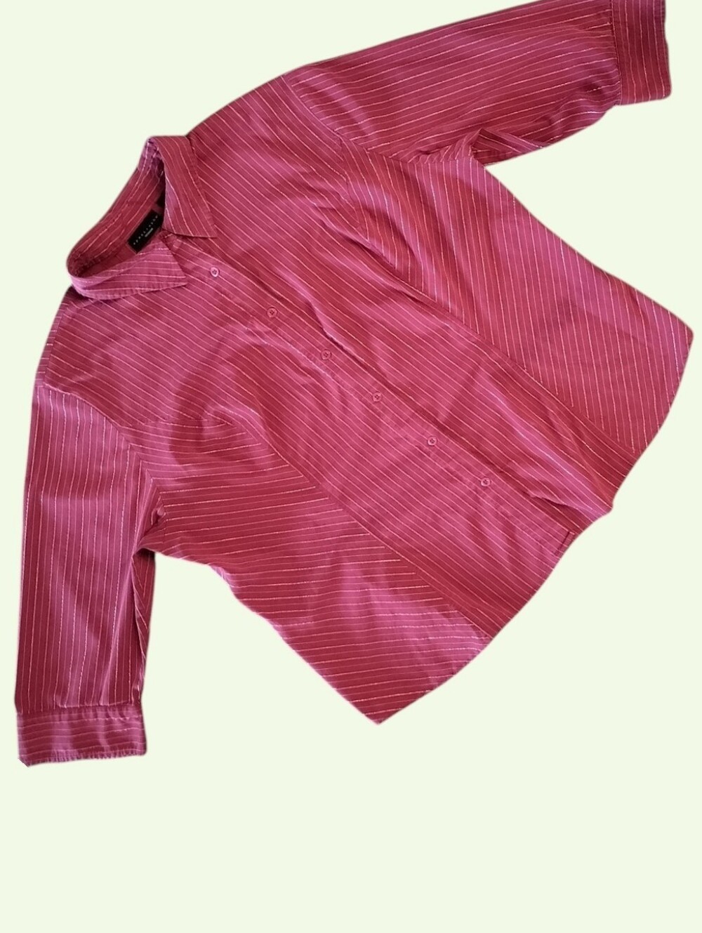 Apostrophe Women’s Plus Size 20/22W Red Blouse with Gold Stripes | 3/4 Sleeve